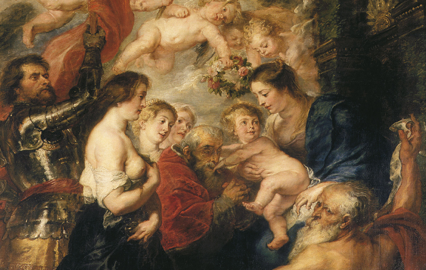 Madonna omringd door Heiligen van Peter Paul Rubens (detail)